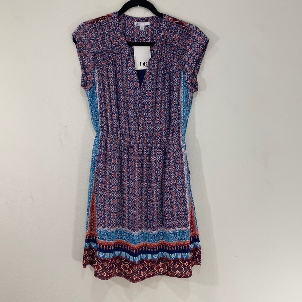 DR2 Cap Sleeves Boho Print Dress New With Tags, Size- S